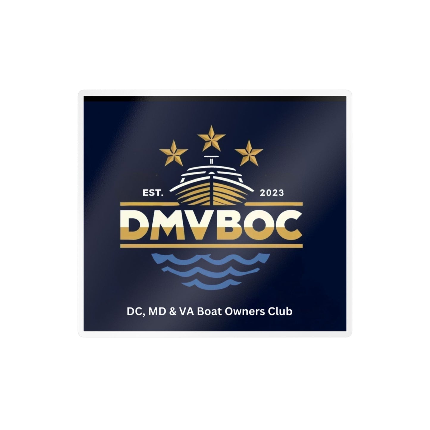 DMVBOC Boat Club Kiss-Cut Vinyl Sticker — DC MD VA Boat Owners Club Logo Decal
