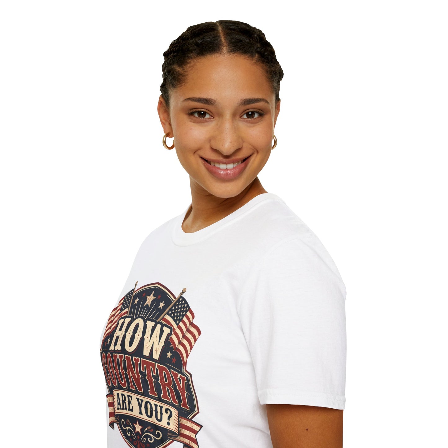 How Country Are You? T-Shirt — Vintage American Flag Country Graphic Tee