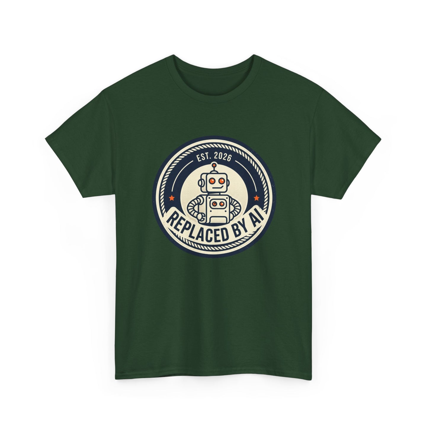 "Replaced by AI" Retro Robot Graphic Tee