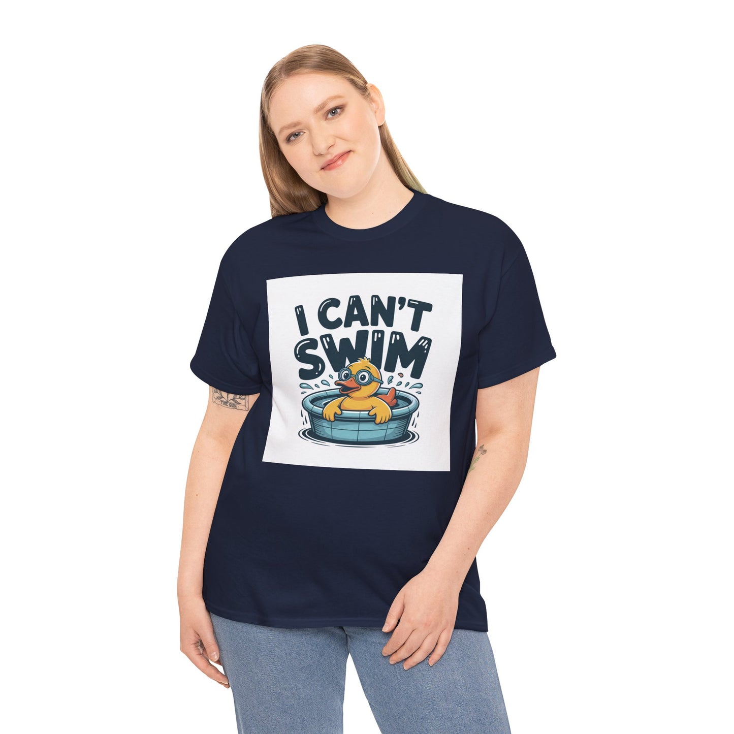 I Can't Swim Duck T-Shirt — Cute Funny Pool Float Graphic Tee