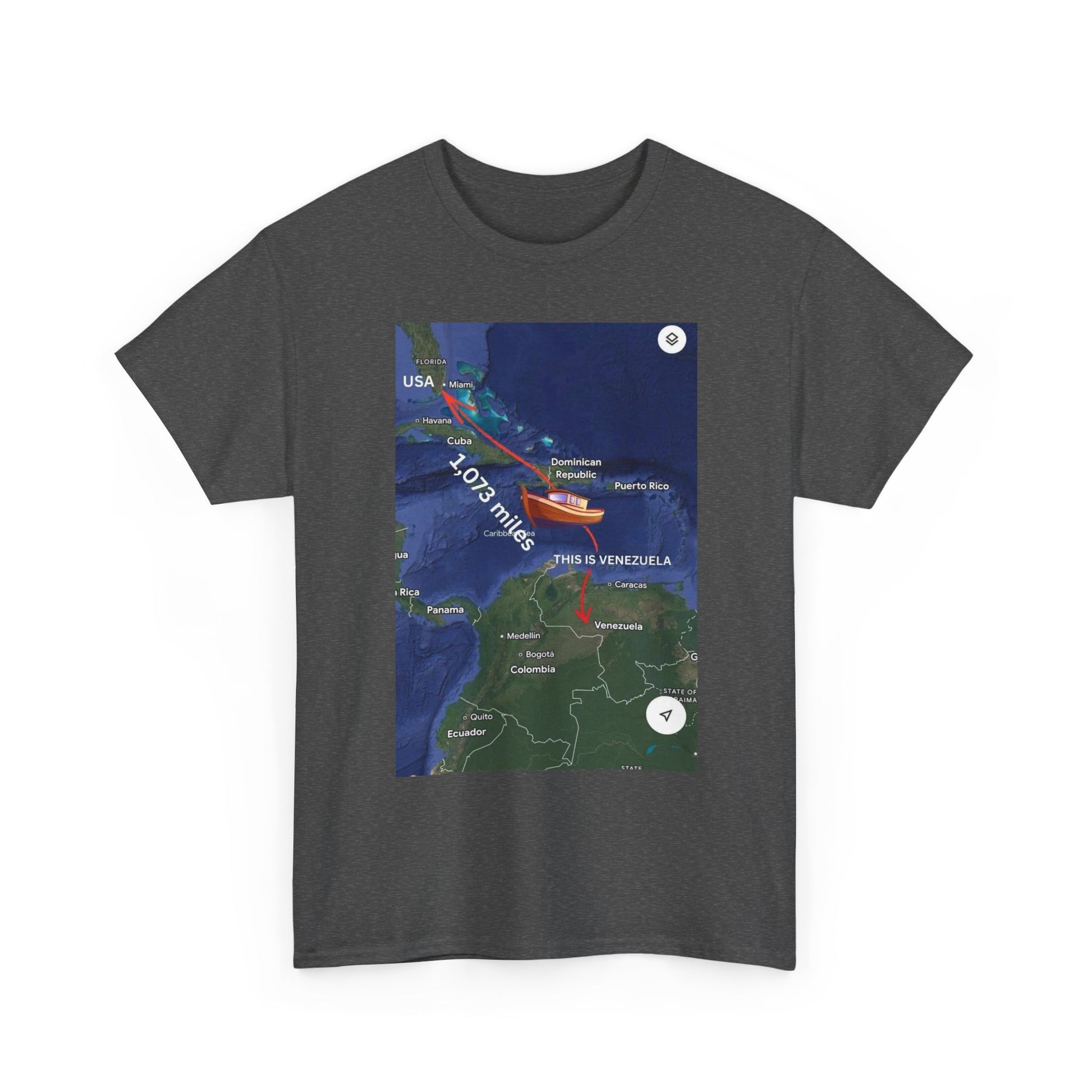 Weather Radar Tee — Tropical Storm Tracking Map Graphic Shirt Printify