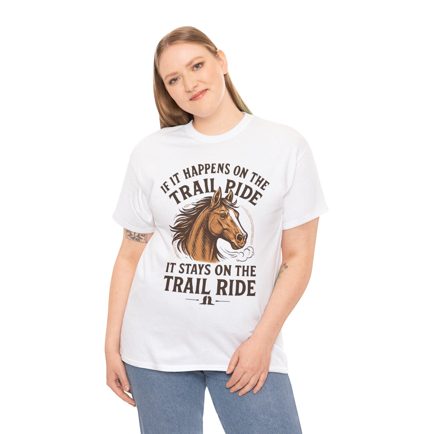 Trail Ride T-Shirt — "If It Happens On The Trail Ride, It Stays On The Trail Ride" Horse Tee