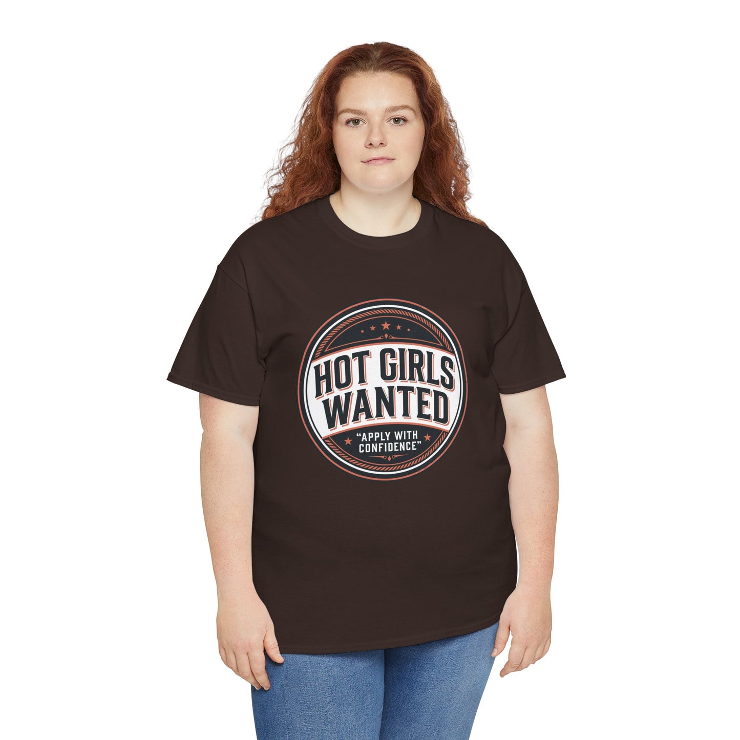 T-Shirt — "Hot Girls Wanted" Retro Badge Tee