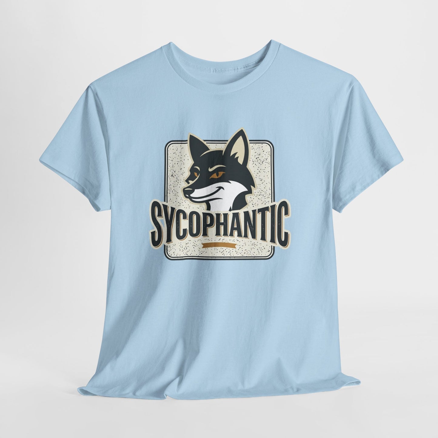 Sycophantic Fox Graphic Tee — Retro Animal Logo T-Shirt
