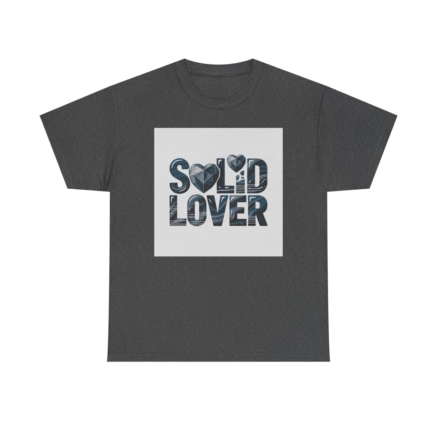 Solid Lover T‑Shirt — Bold Heart Typography Tee for Couples & Romance