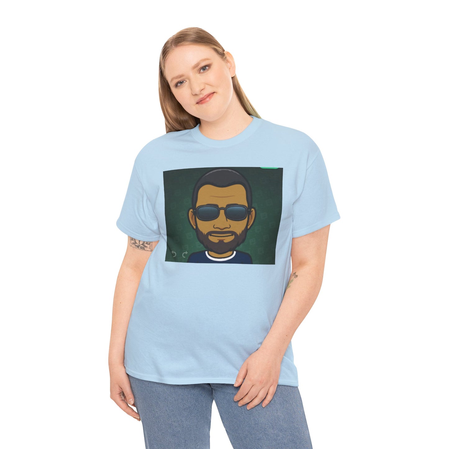 Bitmoji Portrait Tee — Cool Sunglasses Avatar Graphic T-Shirt Printify