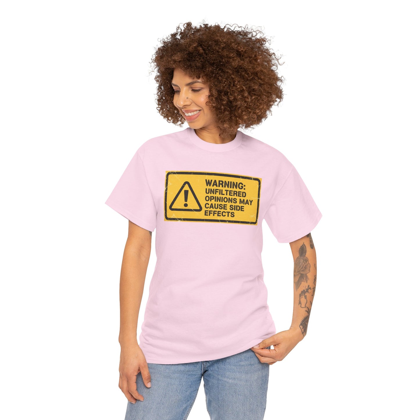 T-Shirt — "Warning: Unfiltered Opinions May Cause Side Effects" Graphic Tee