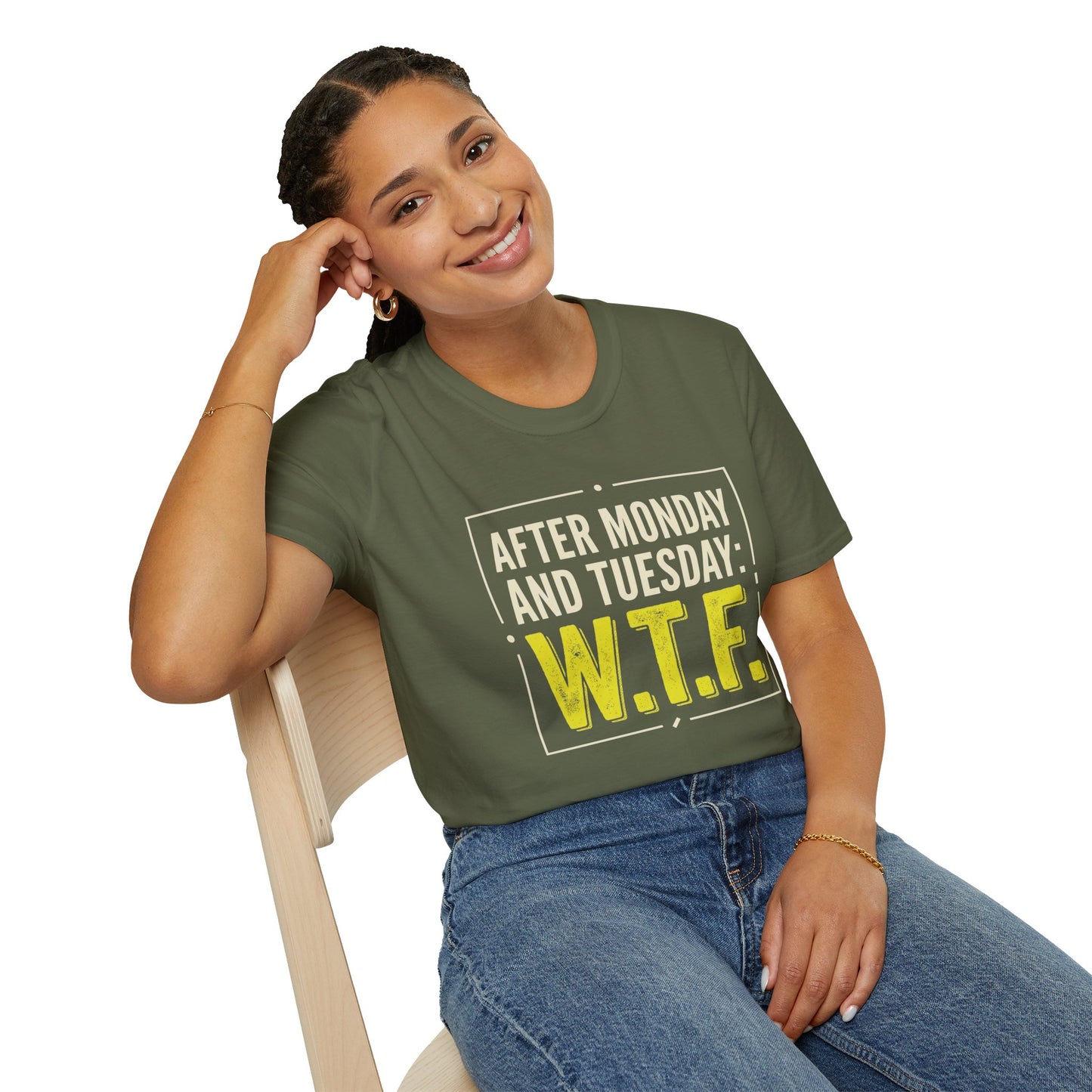 W.T.F. Funny Graphic T‑Shirt — "After Monday and Tuesday: W.T.F." Novelty Tee for Weekend Lovers