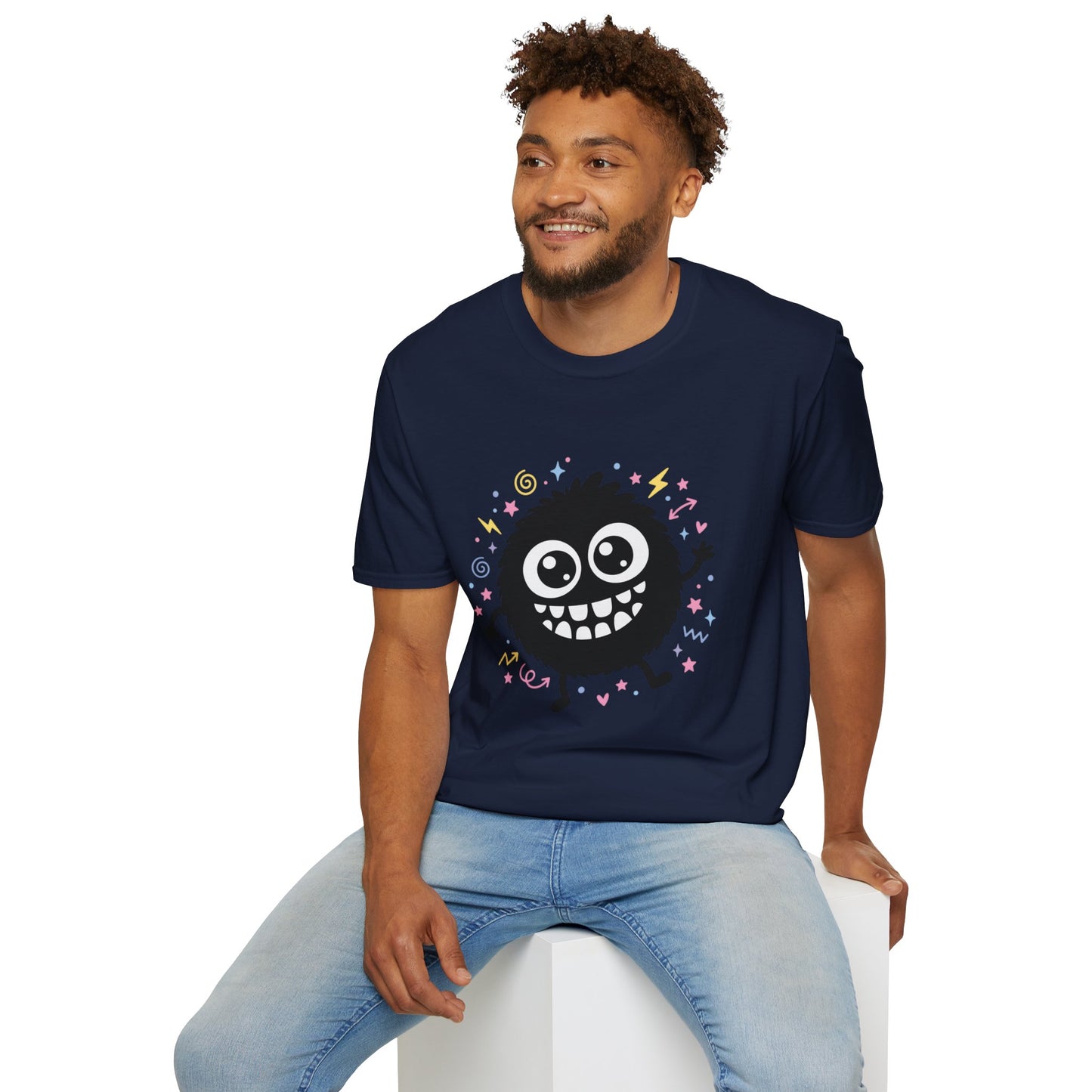 Cute Fuzzy Monster T-Shirt — Playful Cartoon Graphic Tee for Kids & Adults