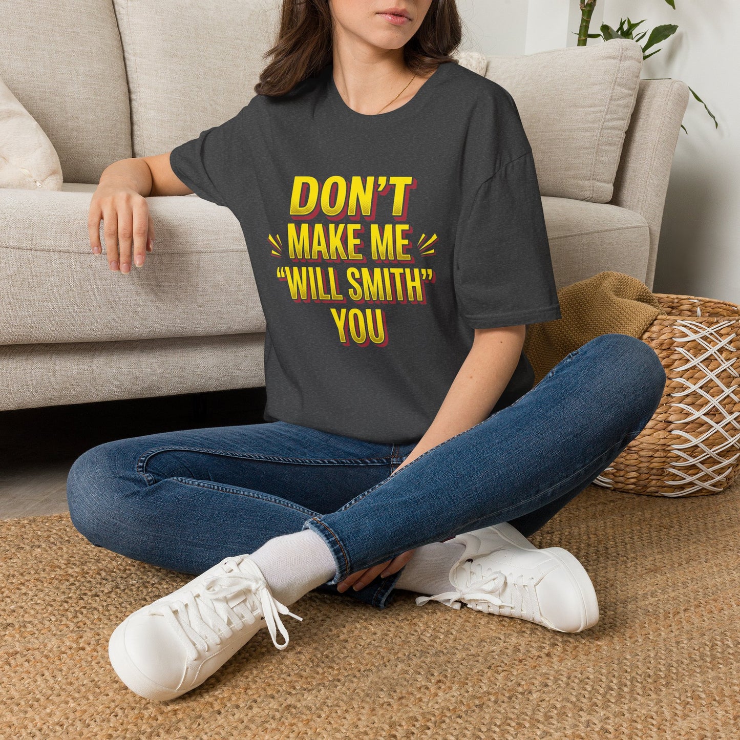 Don't Make Me "Will Smith" T-Shirt — Bold Yellow Graphic Tee