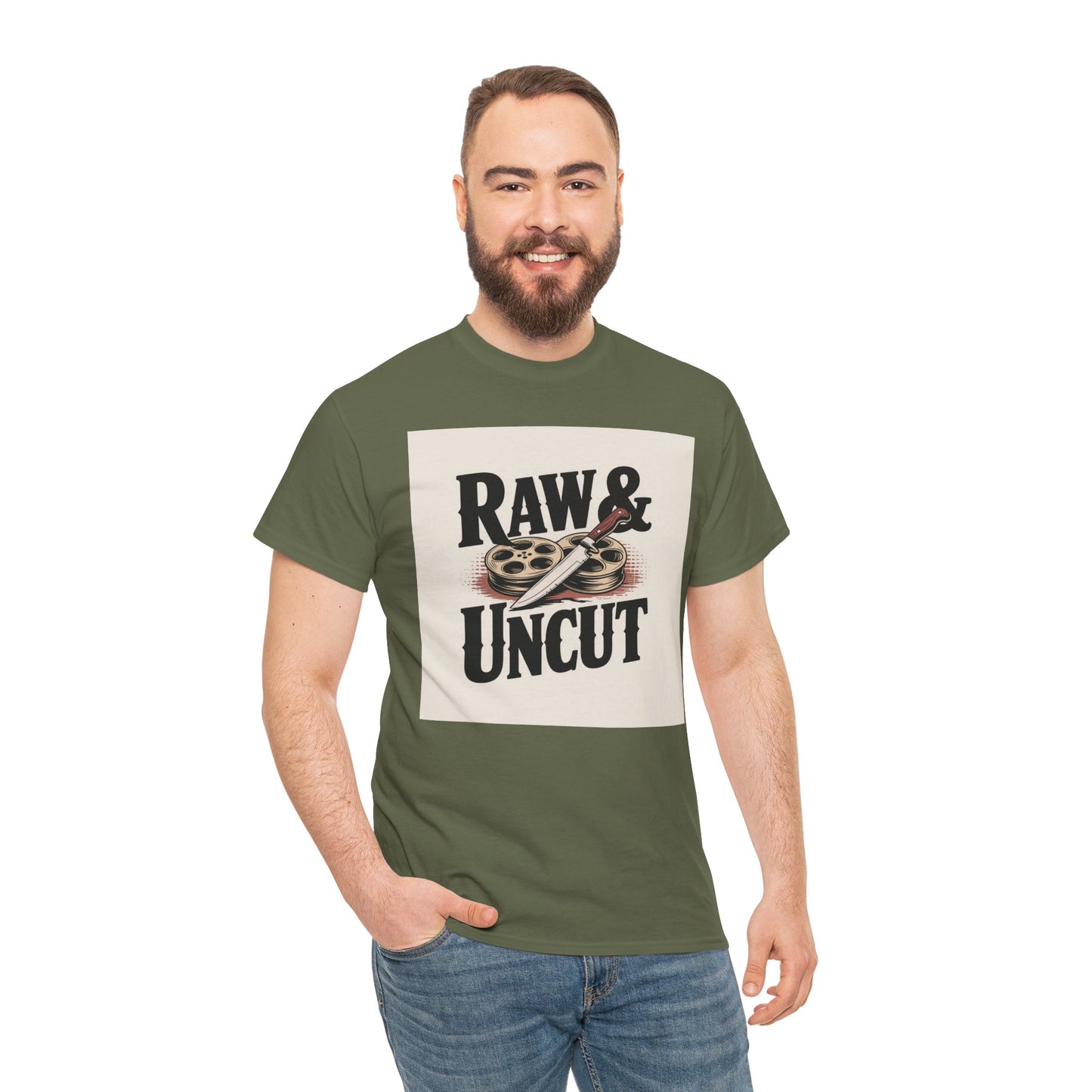 Raw & Uncut Graphic Tee — Vintage Film Reel Movie Lover T-Shirt