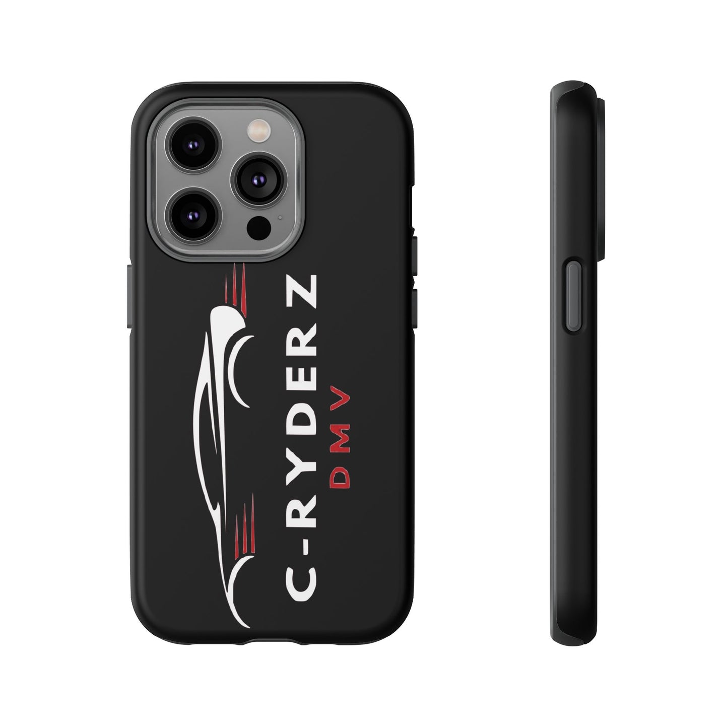 C-Ryderz DMV Black Slim Phone Case — Sporty Car Silhouette Protective Cover Printify