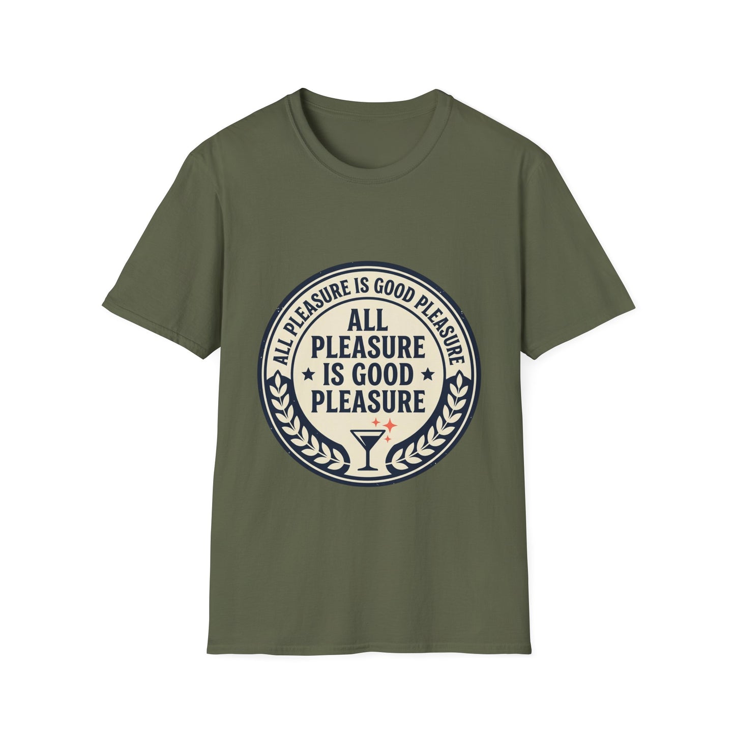 "All Pleasure Is Good Pleasure" Vintage Badge Tee