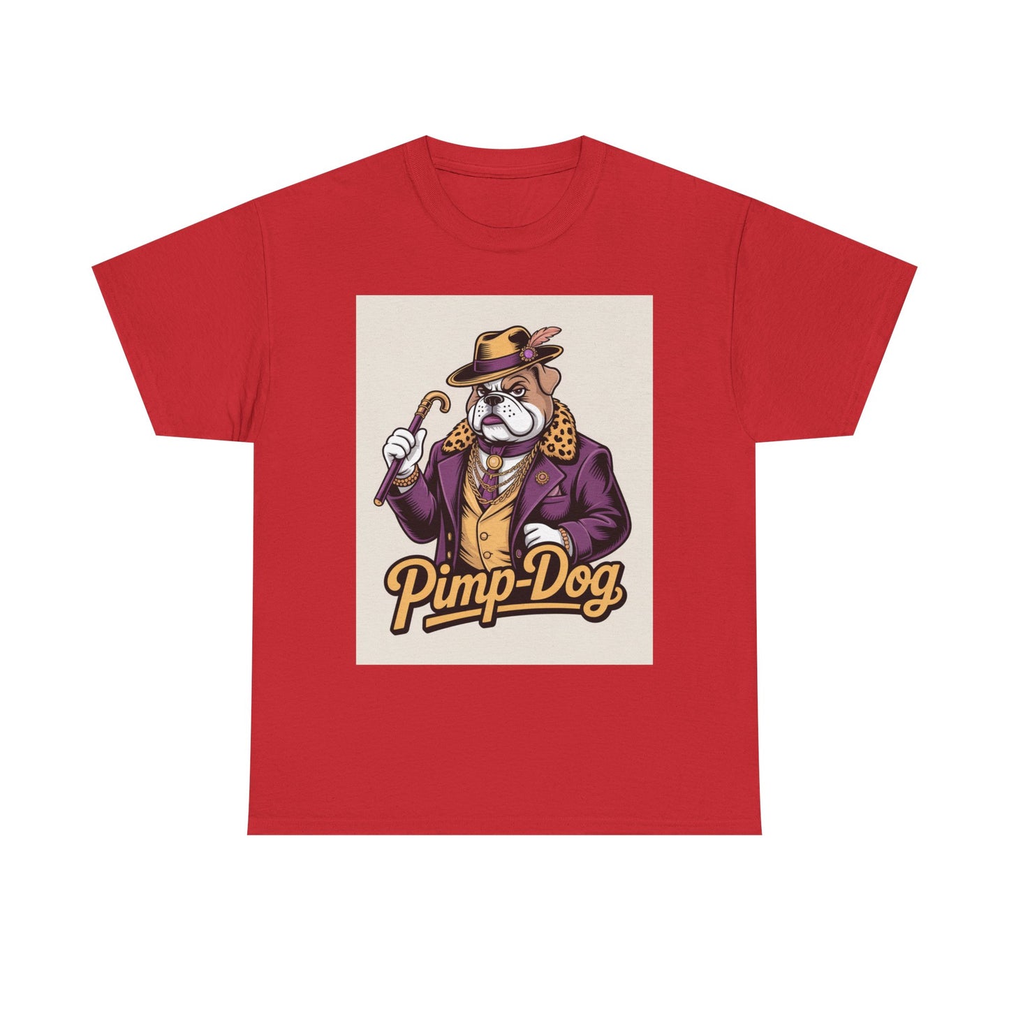 Pimp-Dog Graphic Tee — Retro Bulldog Character Shirt Printify