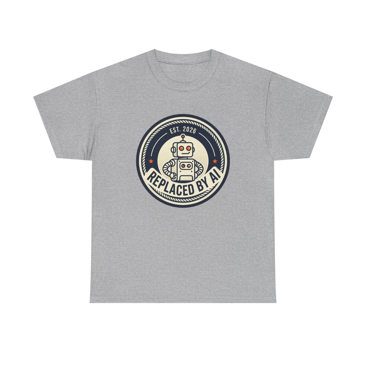 "Replaced by AI" Retro Robot Graphic Tee