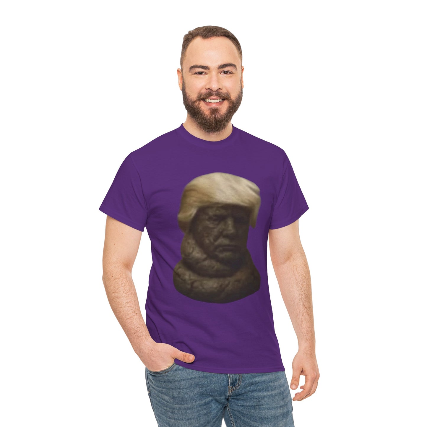Graphic Tee — Bronze Bust Illustration T‑Shirt