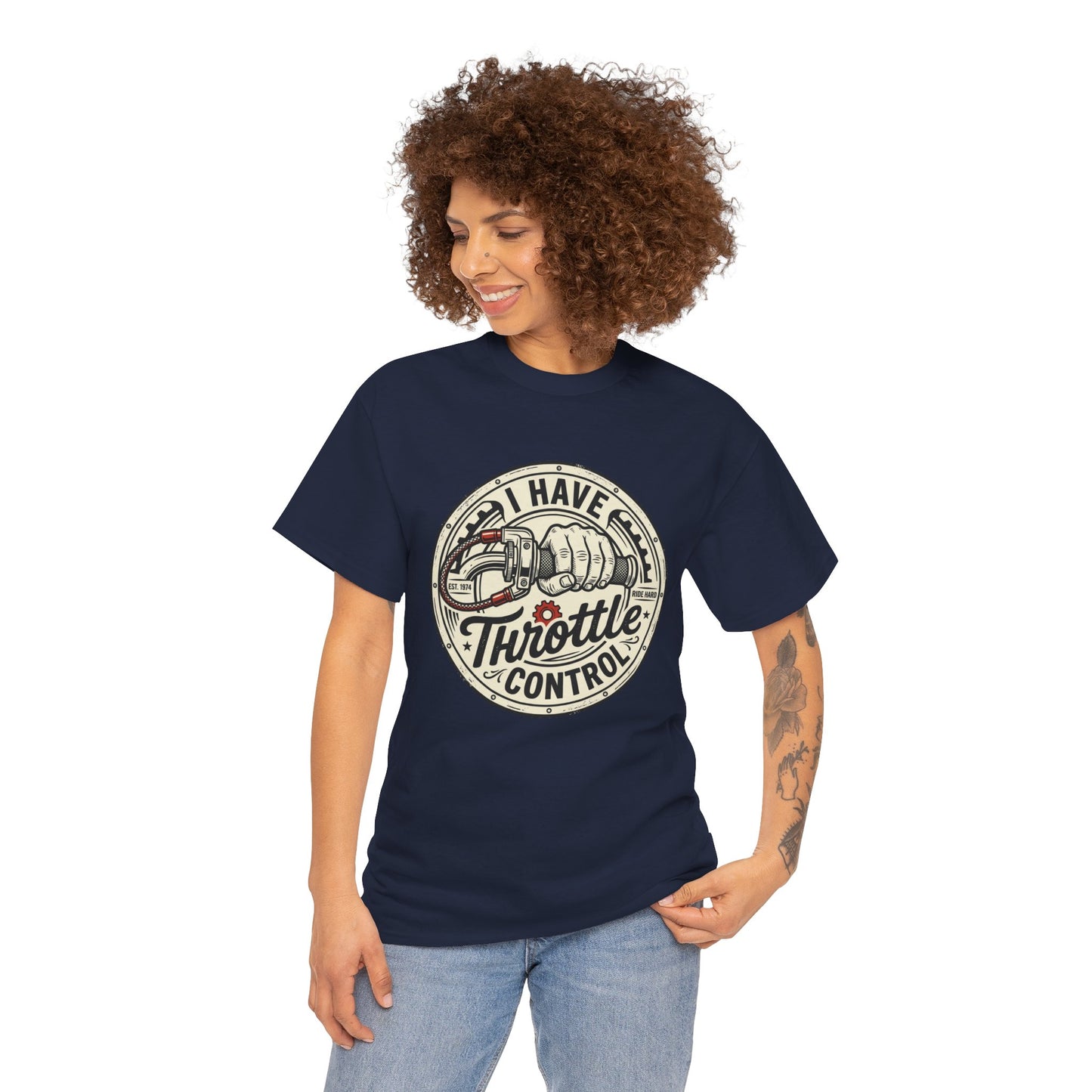 Throttle Control T-Shirt — "I Have Throttle Control" Vintage Motorcycle Tee