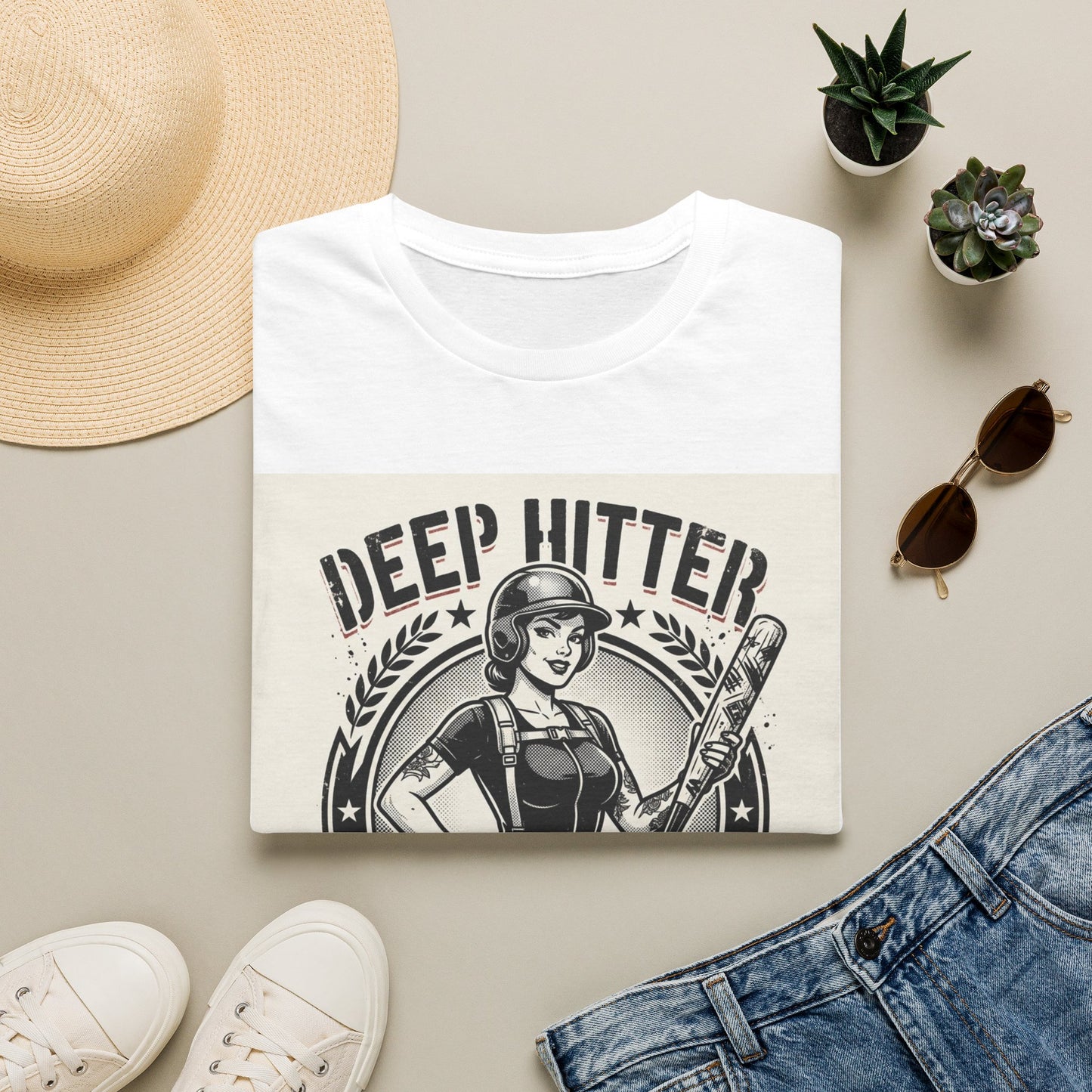 Deep Hitter Baseball Tee — Vintage Softball Graphic Shirt