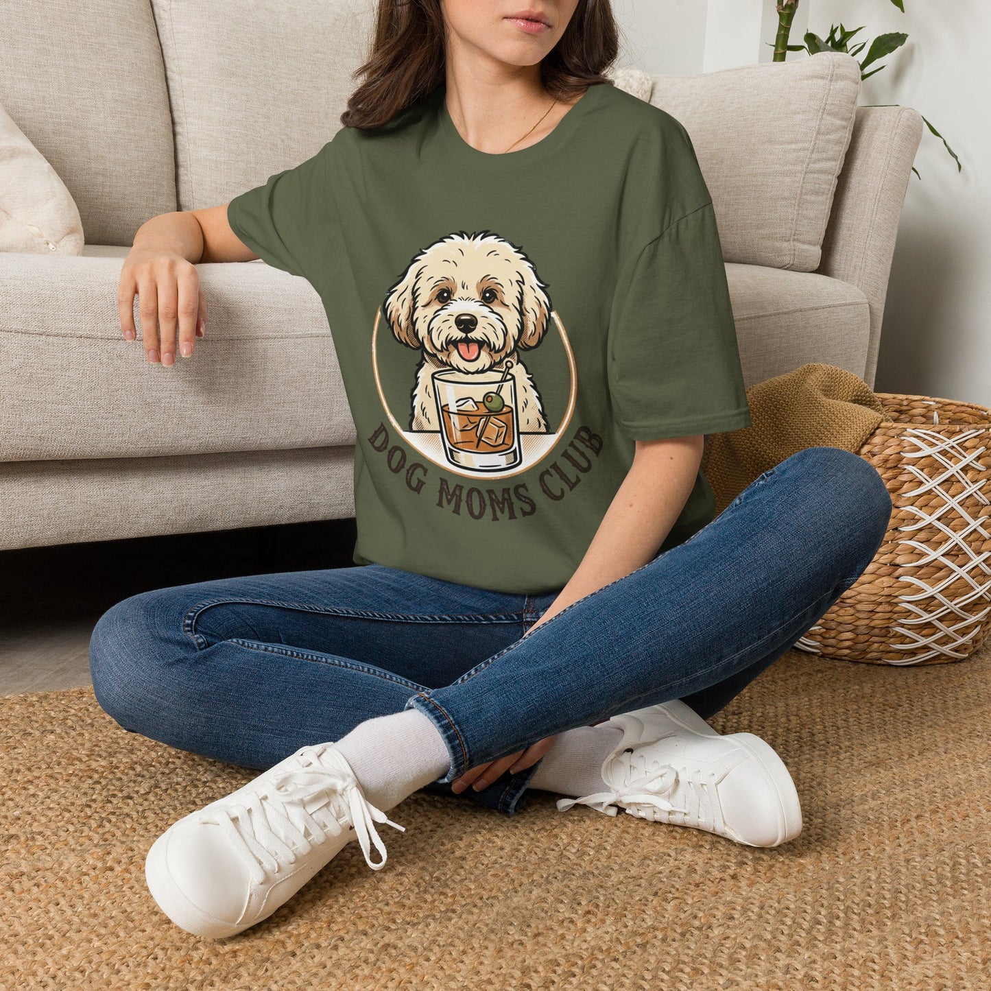Dog Moms Club T-Shirt — Cute Doodle Dog Graphic Tee