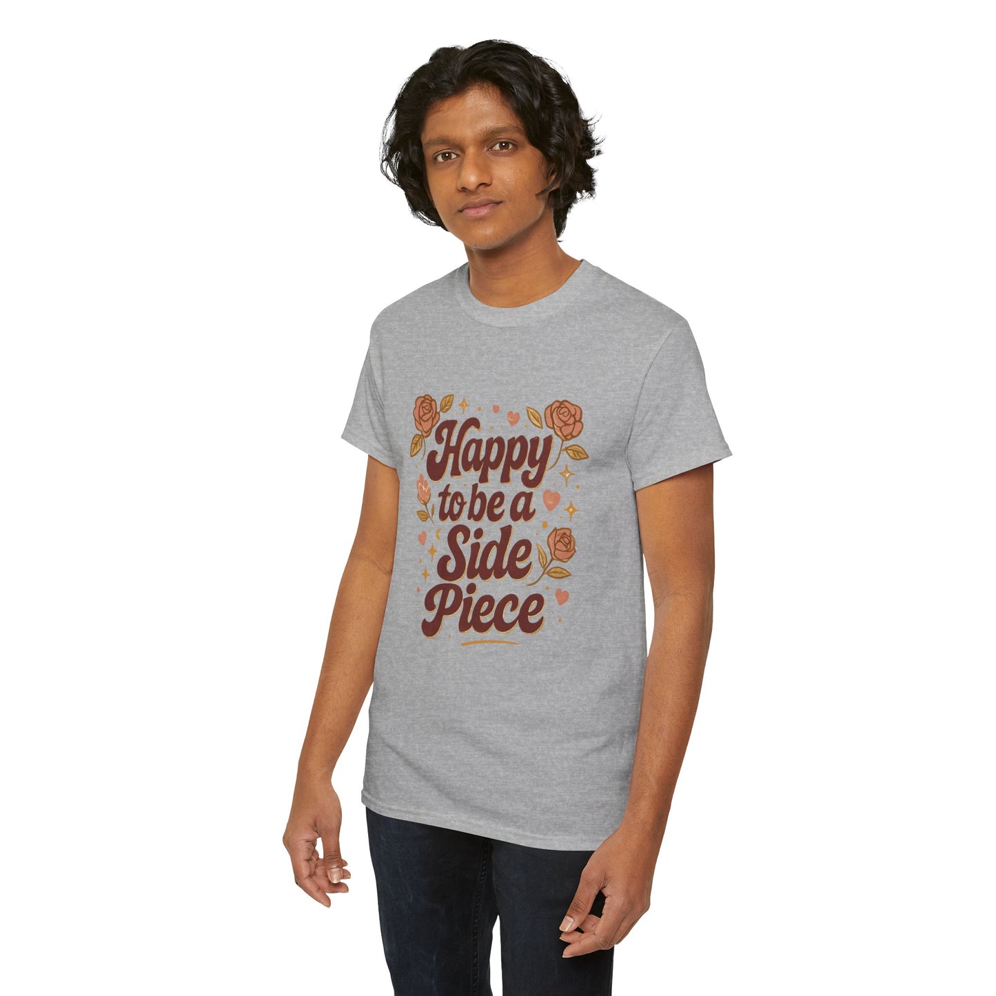 Happy to Be a Side Piece Tee — Retro Floral Statement T-Shirt