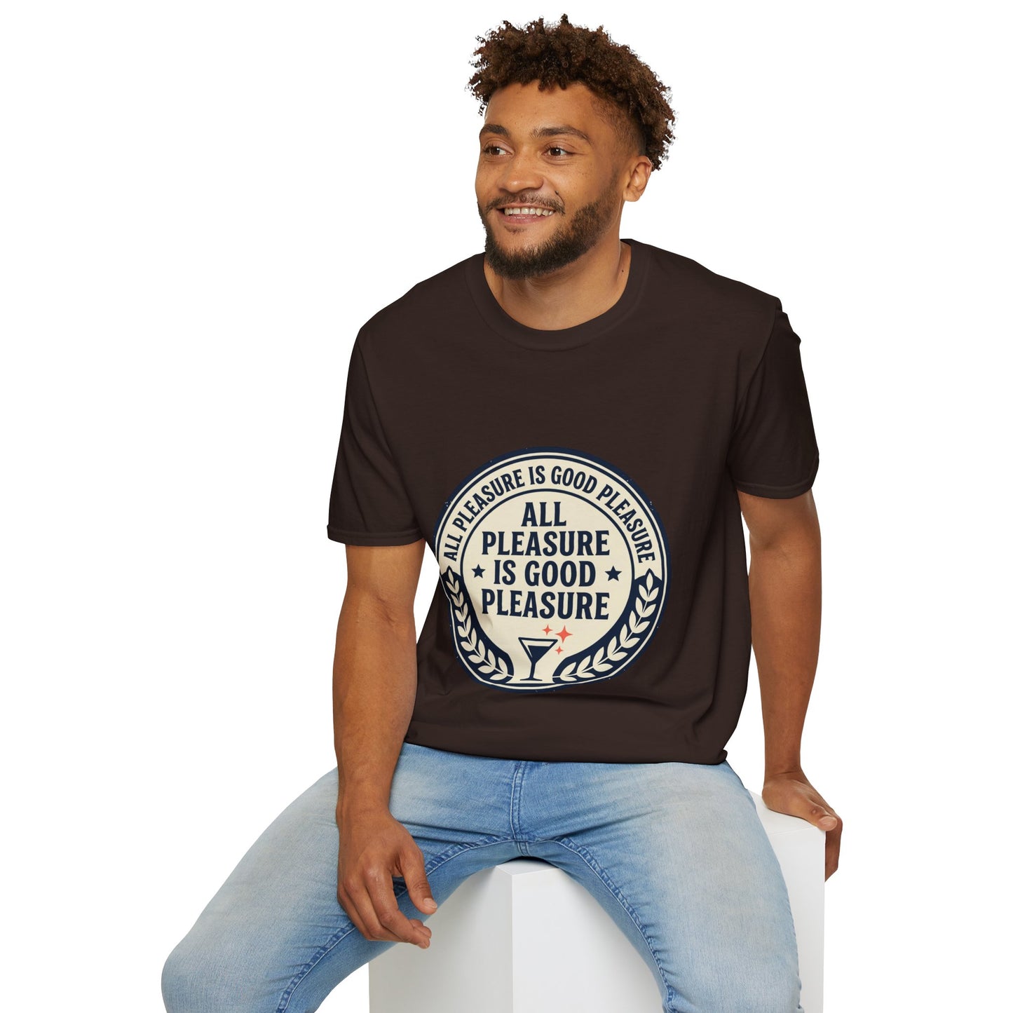 "All Pleasure Is Good Pleasure" Vintage Badge Tee