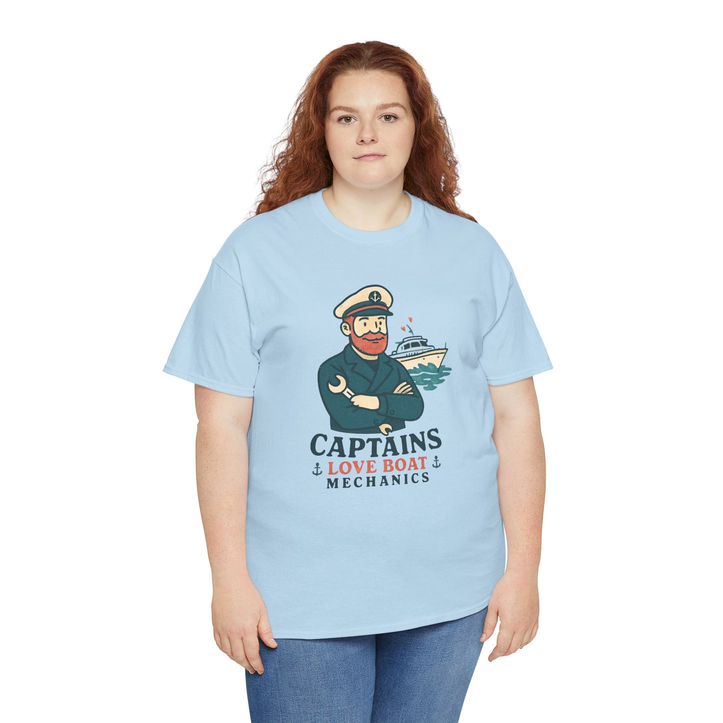 Captain Mechanics T‑Shirt — "Captains Love Boat Mechanics" Nautical Crew Tee