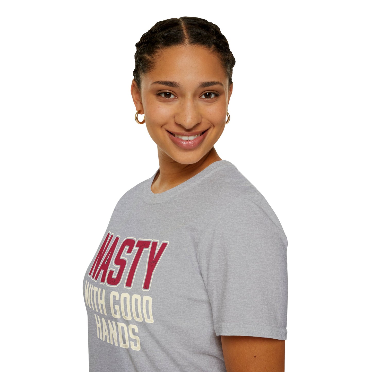 "NASTY With Good Hands" Bold Lettering Graphic Tee
