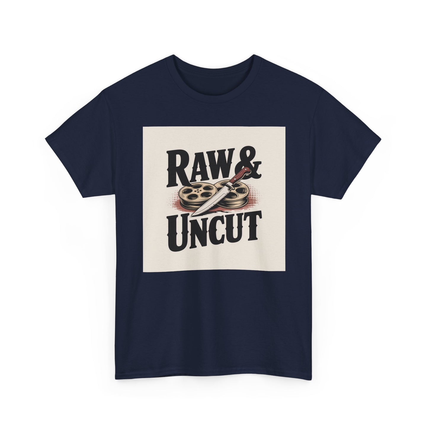 Raw & Uncut Graphic Tee — Vintage Film Reel Movie Lover T-Shirt