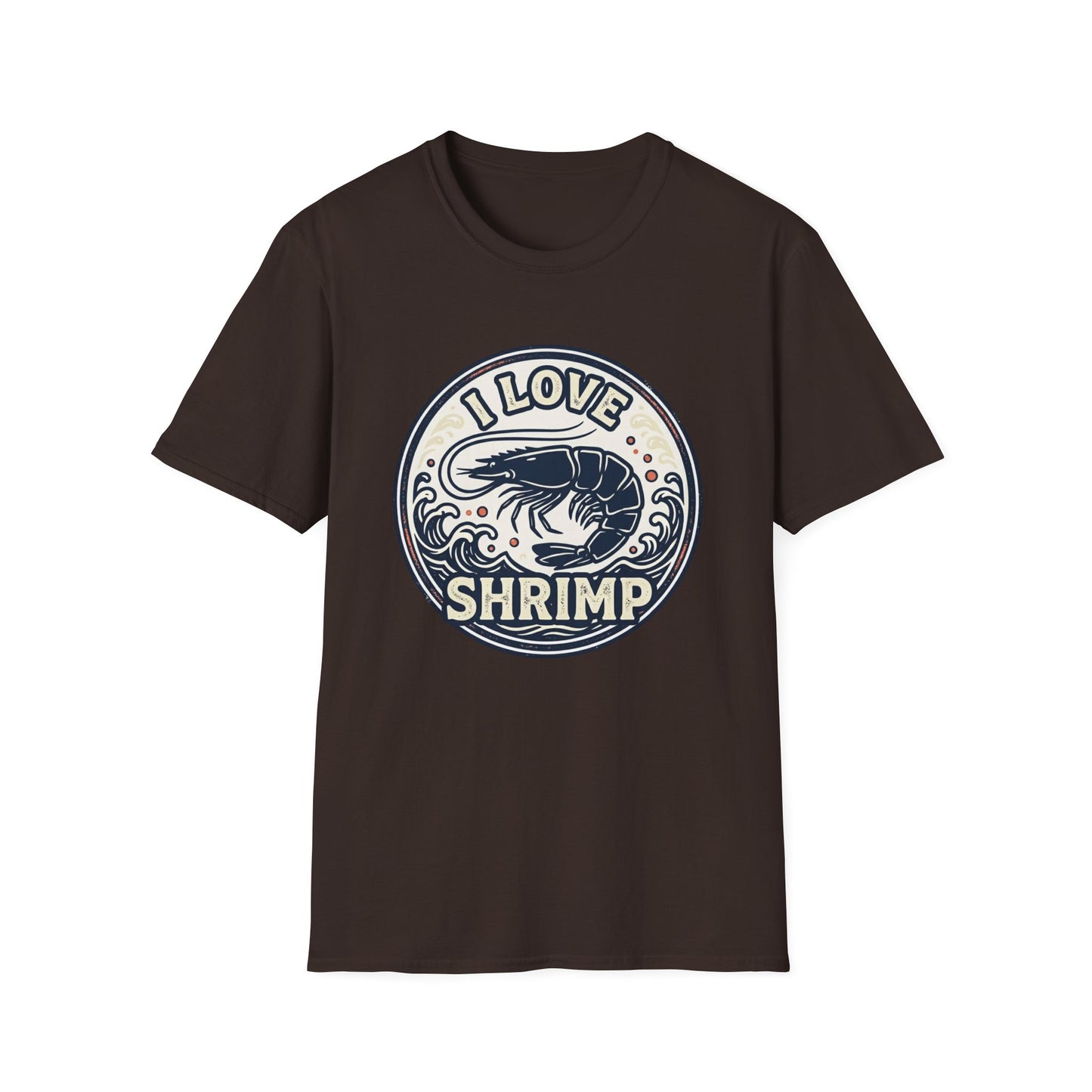 I Love Shrimp T-Shirt — Retro Seafood Crew Tee