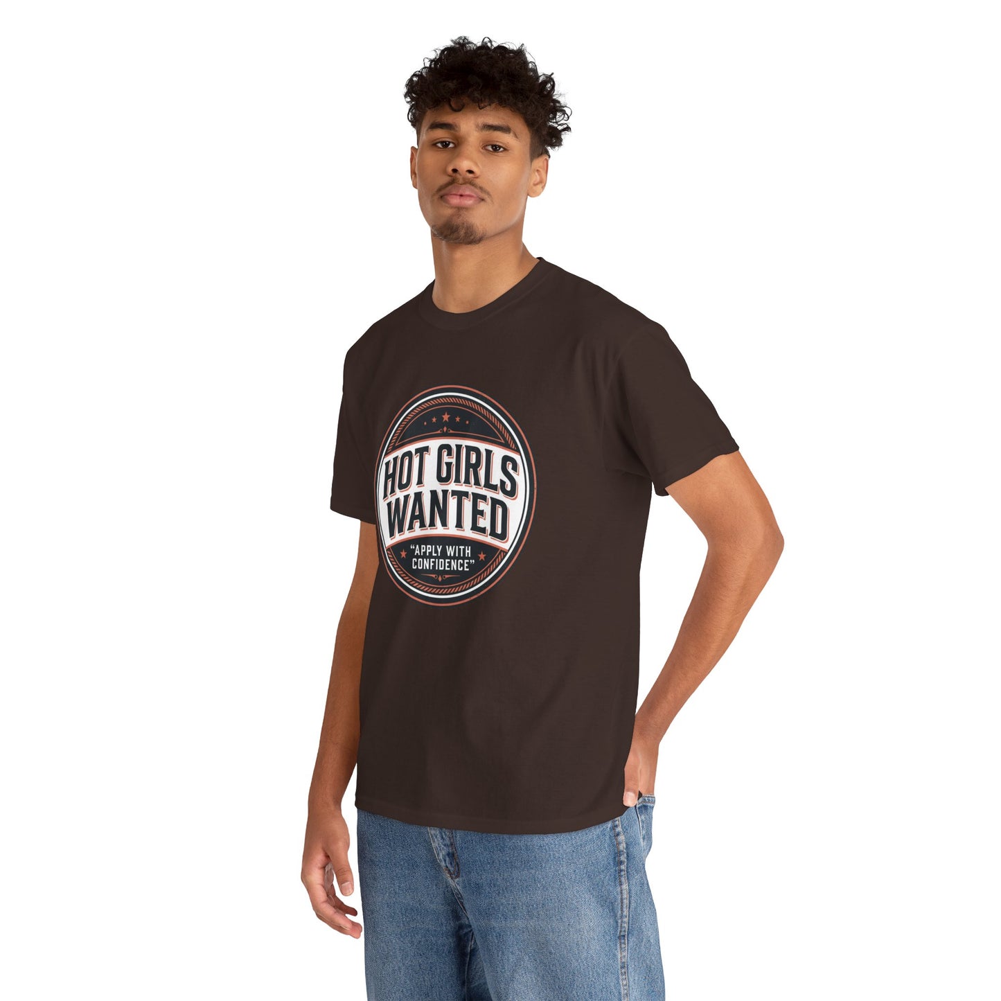 T-Shirt — "Hot Girls Wanted" Retro Badge Tee