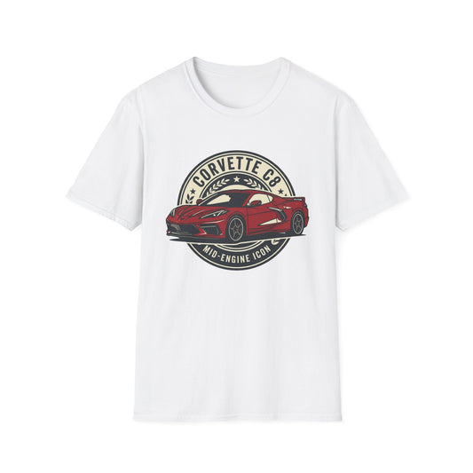 Corvette C8 Tee — Red Mid‑Engine Icon Car Shirt