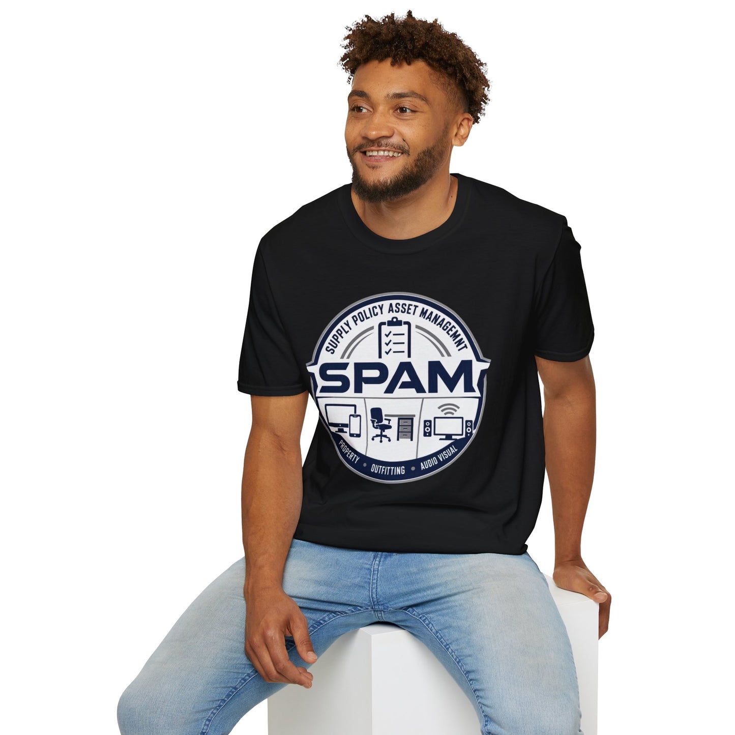 SPAM Supply Policy Asset Management T-Shirt — Logistics/ IT / Admin Graphic Tee