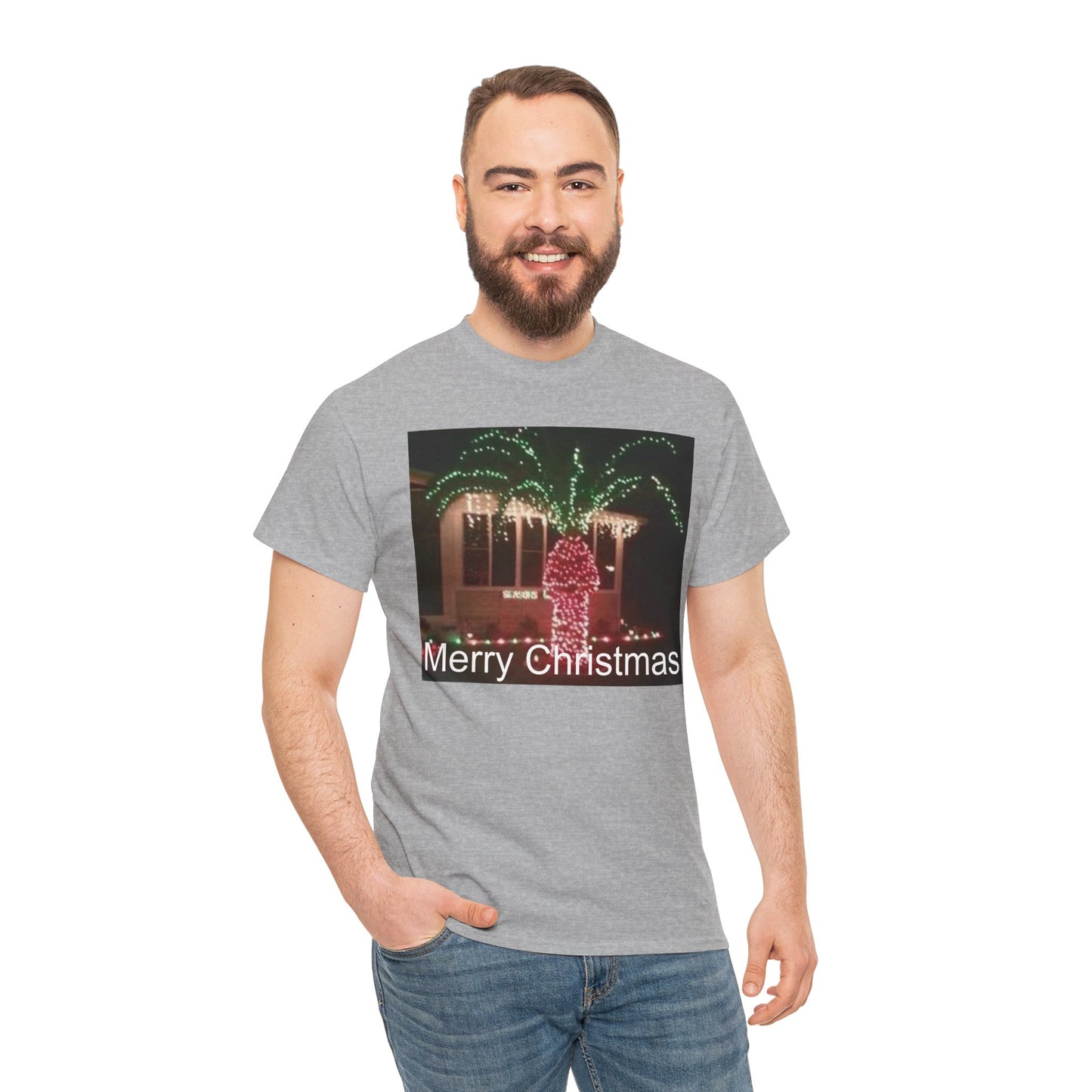 Christmas Lights Tee — 'Merry Christmas' Holiday Graphic T-Shirt Printify