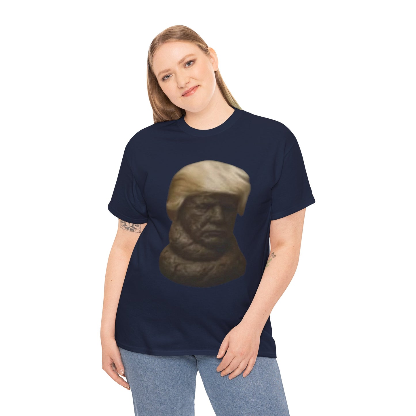 Graphic Tee — Bronze Bust Illustration T‑Shirt