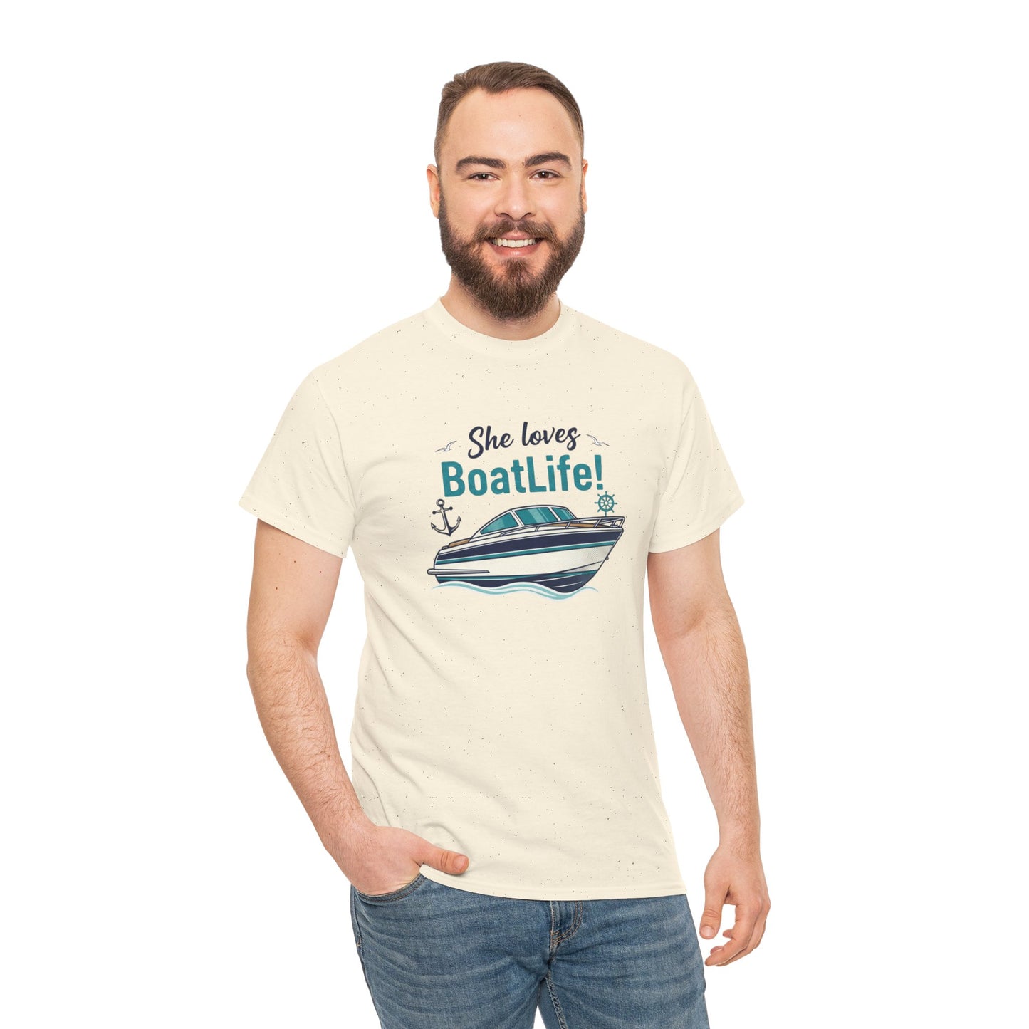 Boat Life T-Shirt — "She Loves BoatLife!" Graphic Tee for Boating Fans