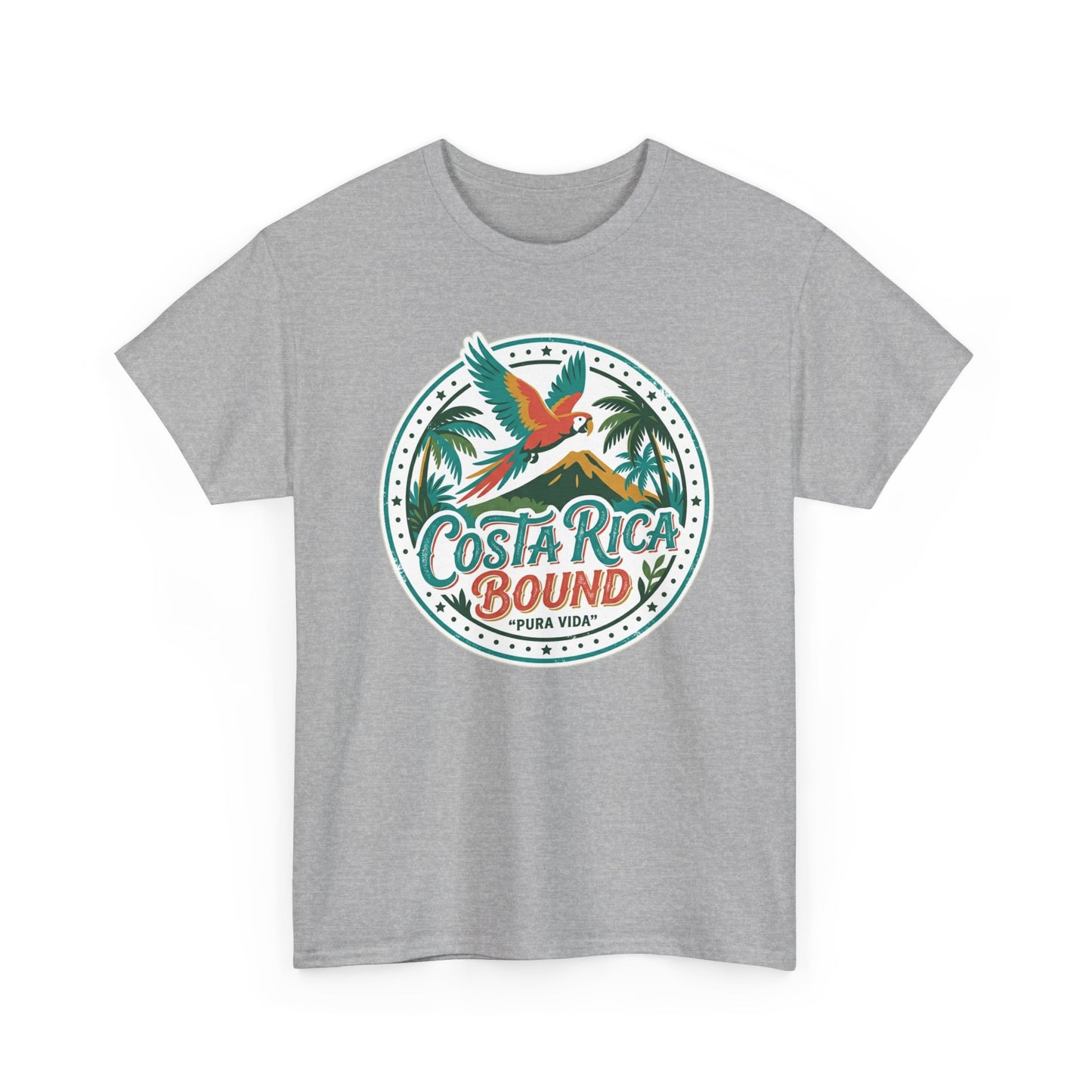 Costa Rica Bound T-Shirt — Tropical Parrot Travel Tee Printify