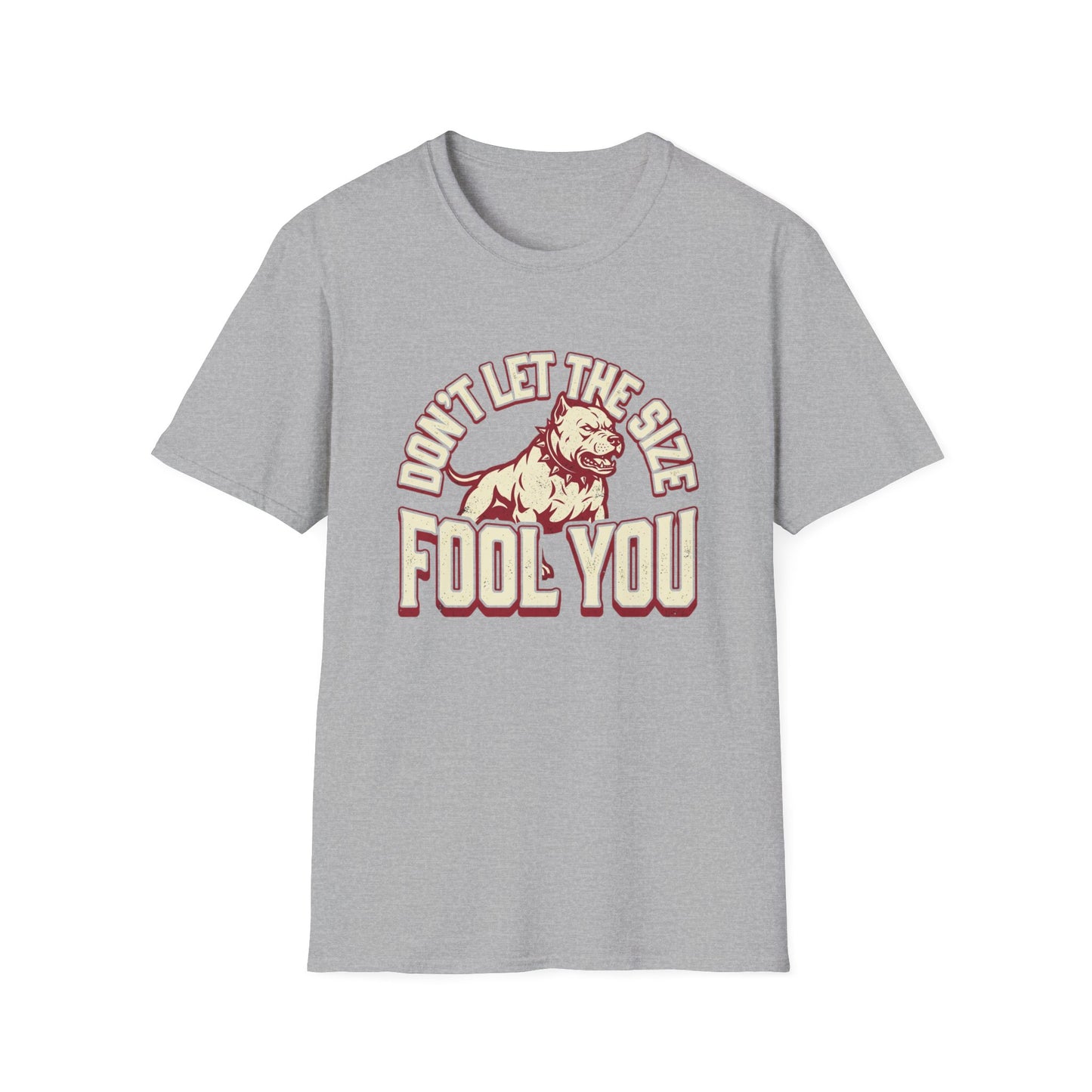 "Don’t Let The Size Fool You" Vintage Dog Tee-Pitbull Graphic T-Shirt