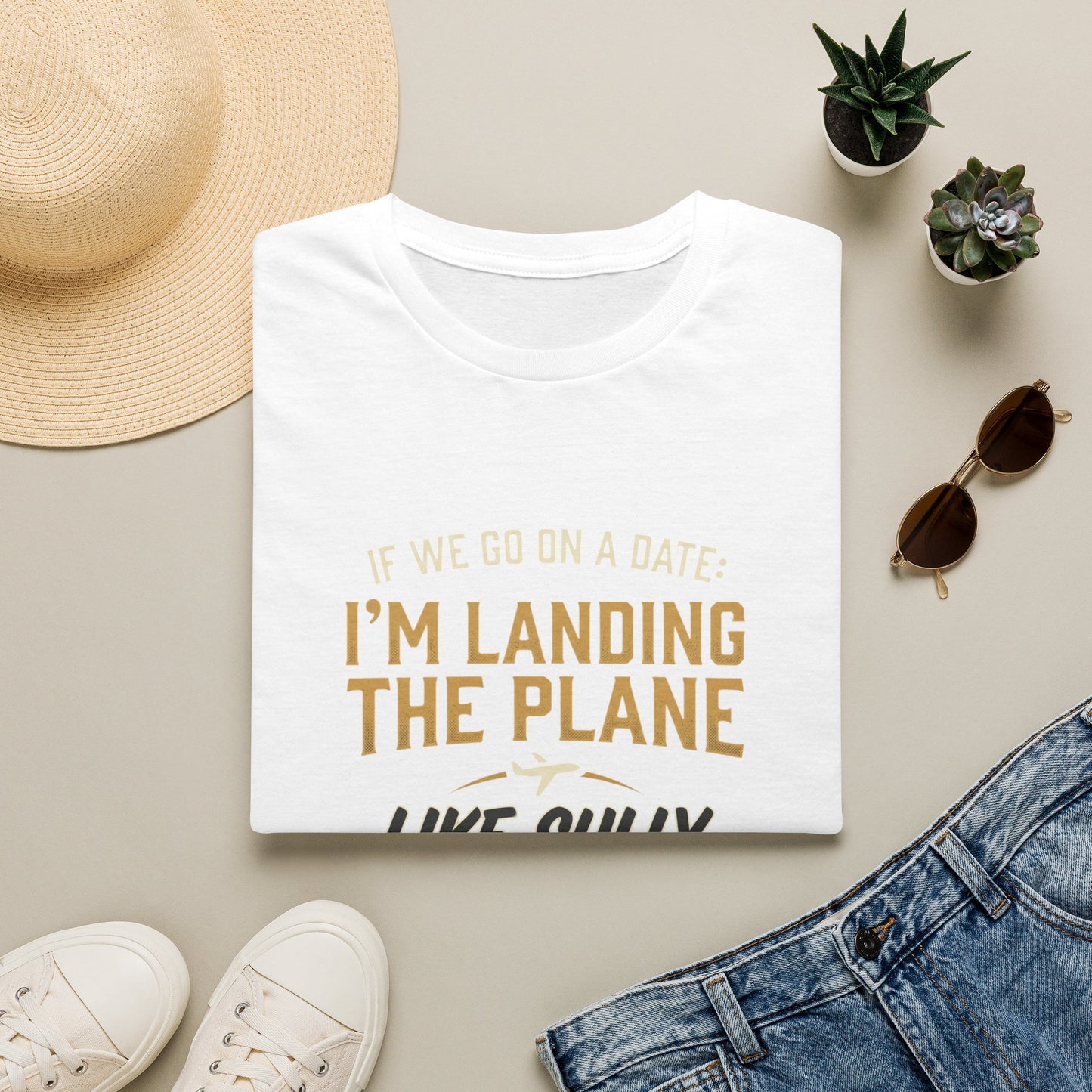 I'm Landing the Plane T-Shirt — Funny Pilot/Flight Crew Tee ("I'm Landing the Plane Like Sully")