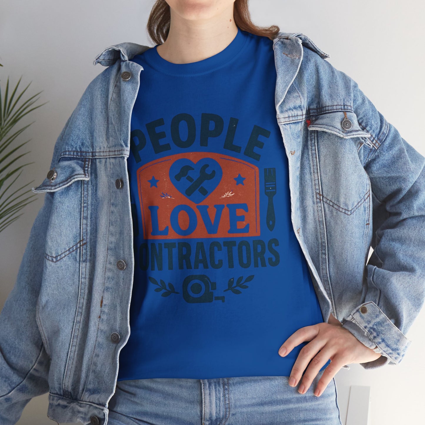 Contractor T-Shirt – "People Love Contractors" Graphic Tee Printify