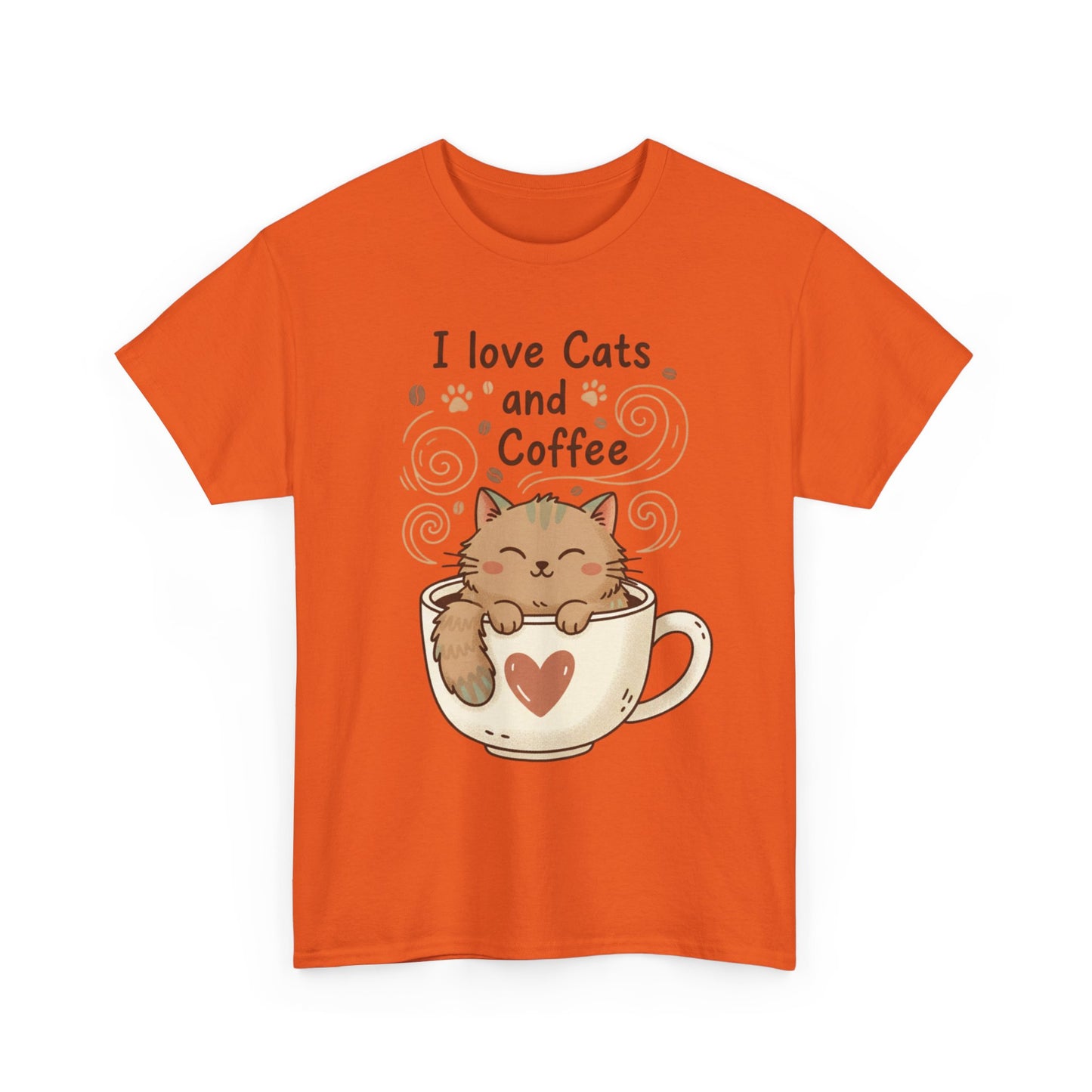 Cat and Coffee T‑Shirt — "I Love Cats and Coffee" Cute Cat in Mug Tee