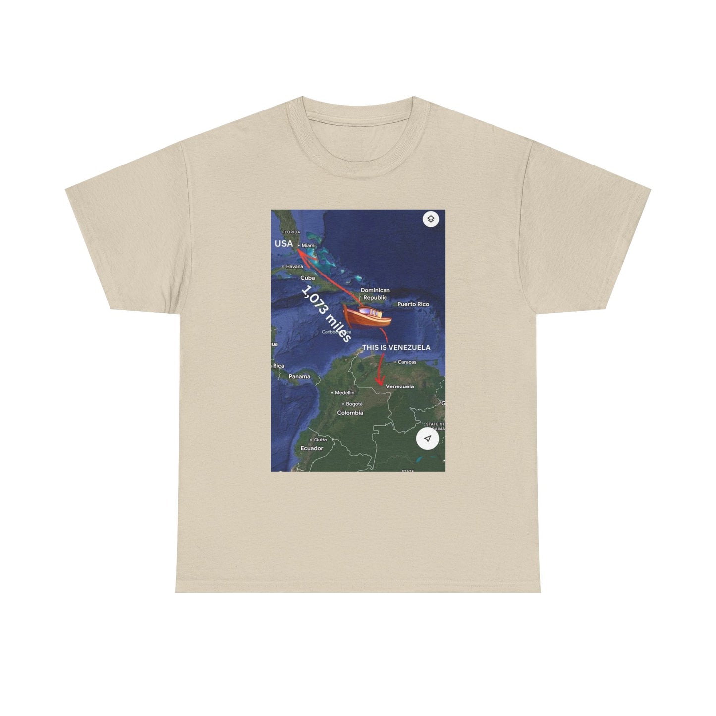 Weather Radar Tee — Tropical Storm Tracking Map Graphic Shirt Printify