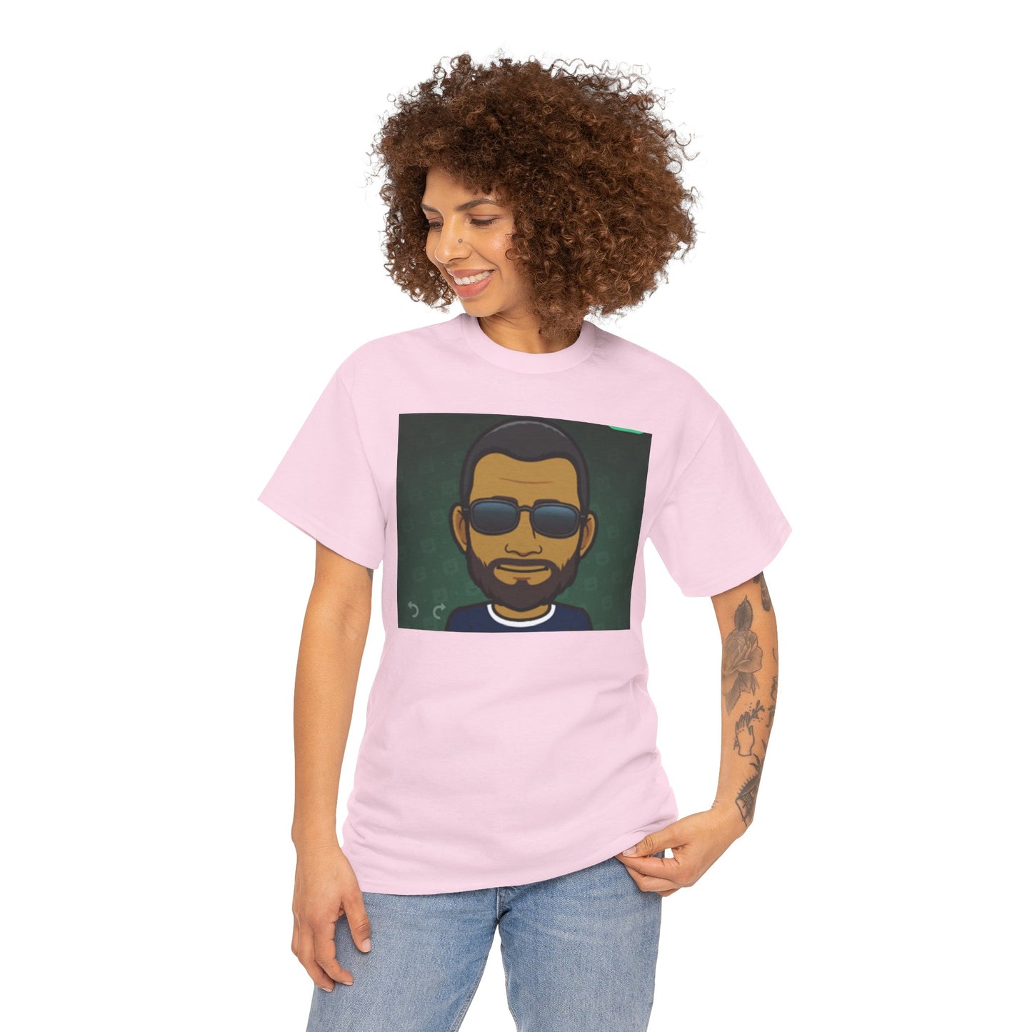 Bitmoji Portrait Tee — Cool Sunglasses Avatar Graphic T-Shirt Printify