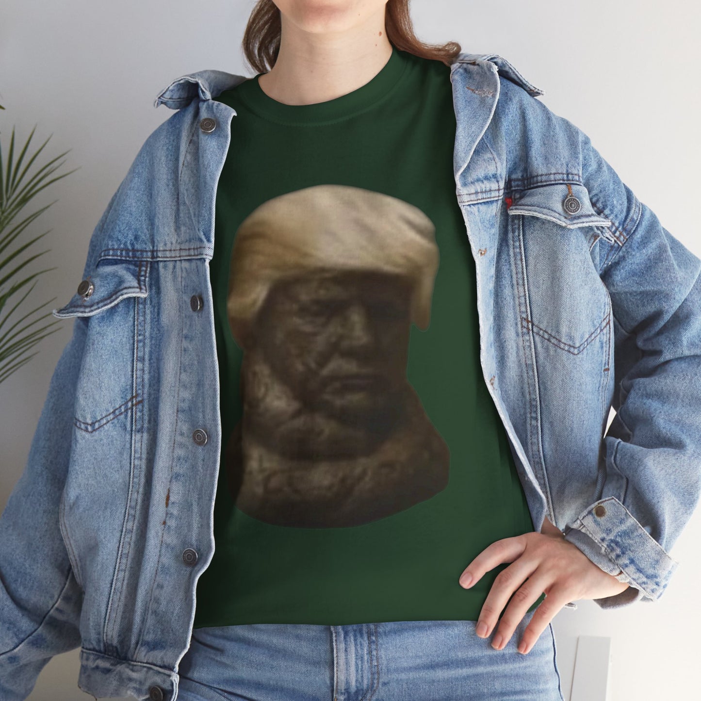 Graphic Tee — Bronze Bust Illustration T‑Shirt