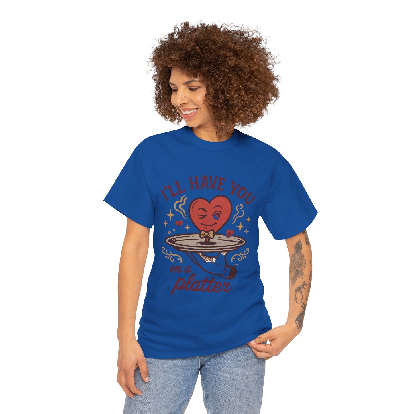 Valentine Heart on a Platter T-Shirt — I'll Have You on a Platter Cute Romantic Tee