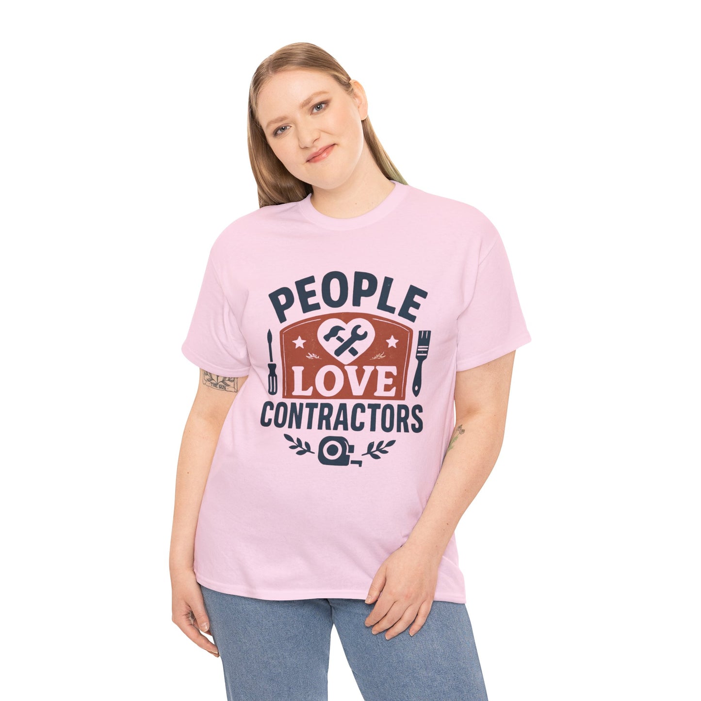 Contractor T-Shirt – "People Love Contractors" Graphic Tee Printify