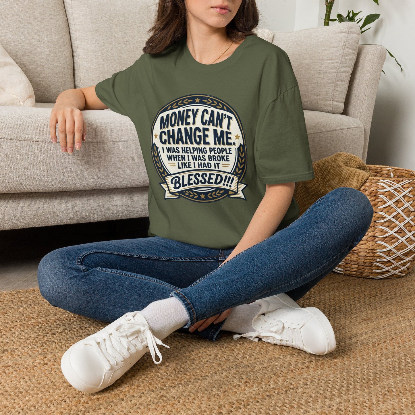 "Money Can't Change Me" Inspirational Vintage Graphic Tee
