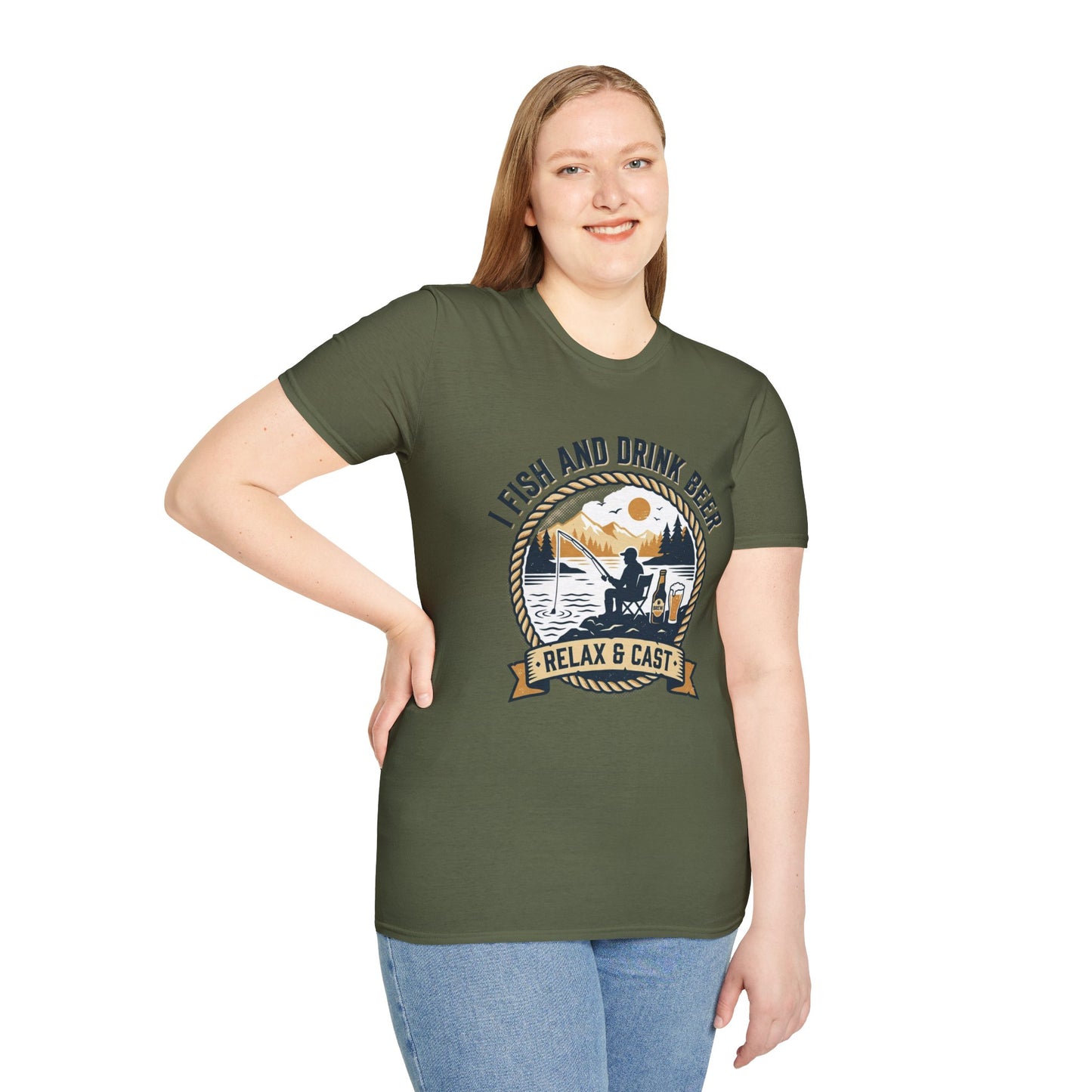 Fishing & Beer T-Shirt — "I Fish and Drink Beer" Relax & Cast Graphic Tee