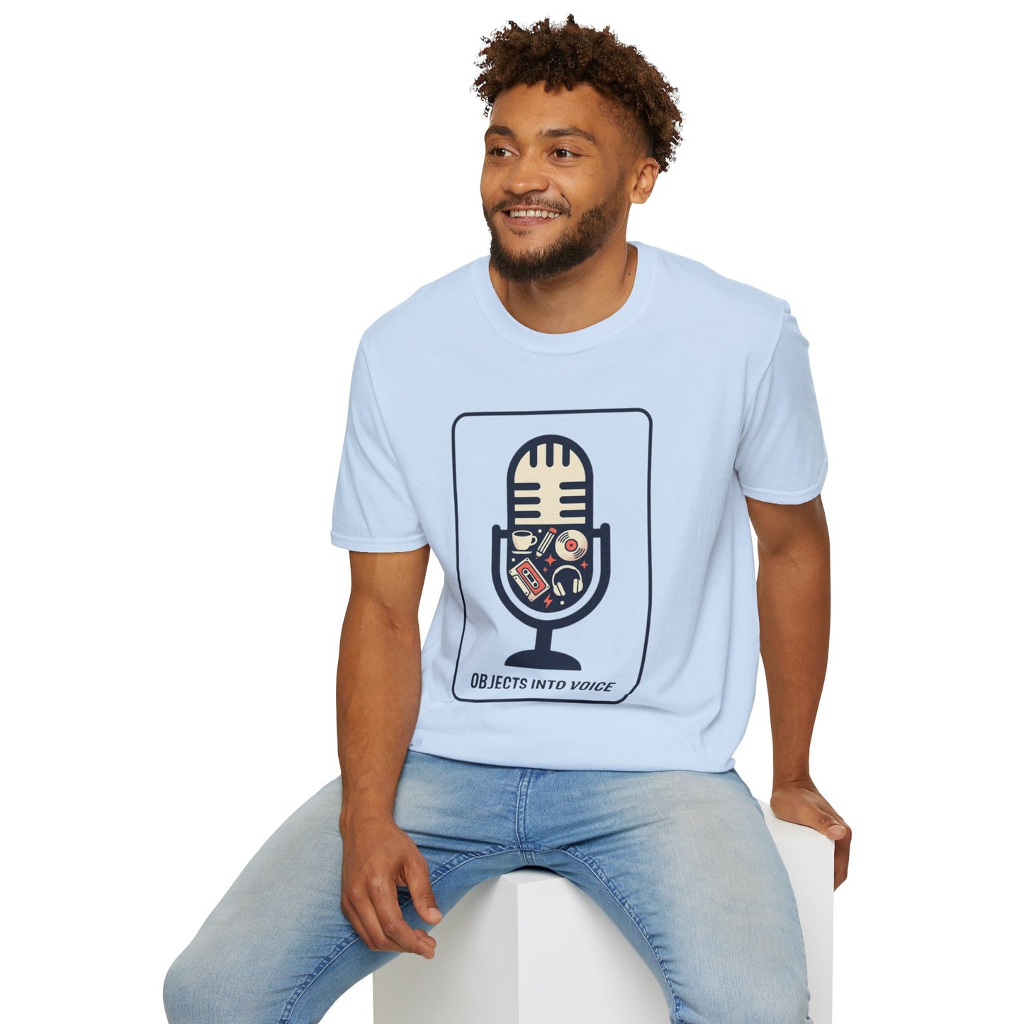 Microphone Graphic T-Shirt — “Objects Into Voice” Podcast Tee