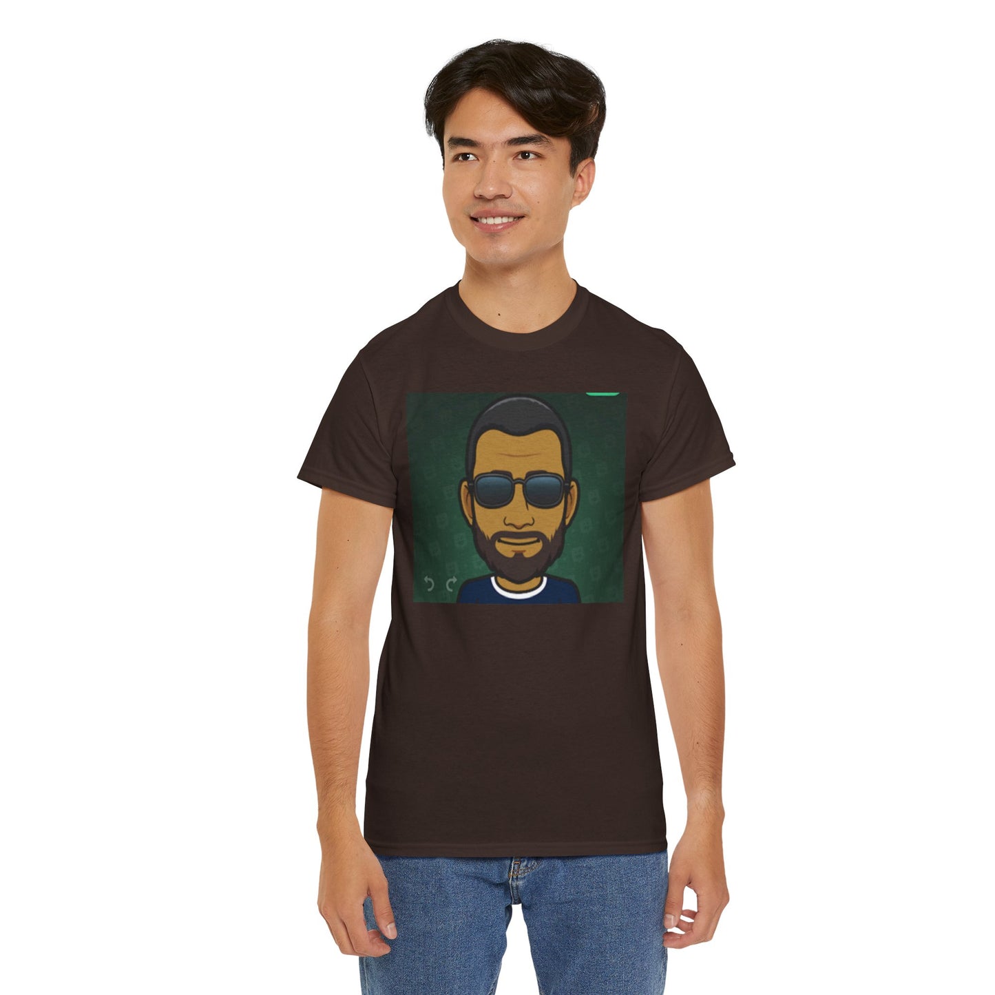 Bitmoji Portrait Tee — Cool Sunglasses Avatar Graphic T-Shirt Printify
