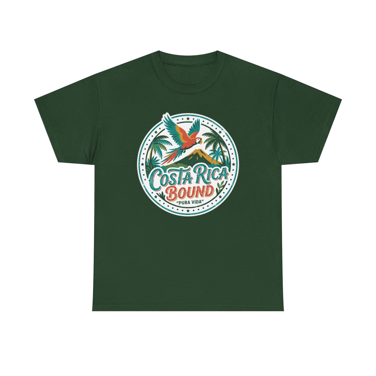 Costa Rica Bound T-Shirt — Tropical Parrot Travel Tee Printify